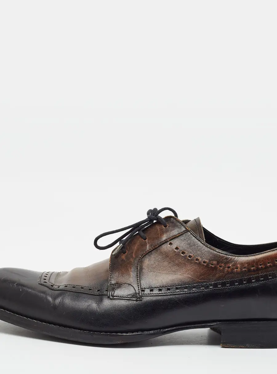 Valentino Size 41 Two Tone Leather Brogue Oxfords