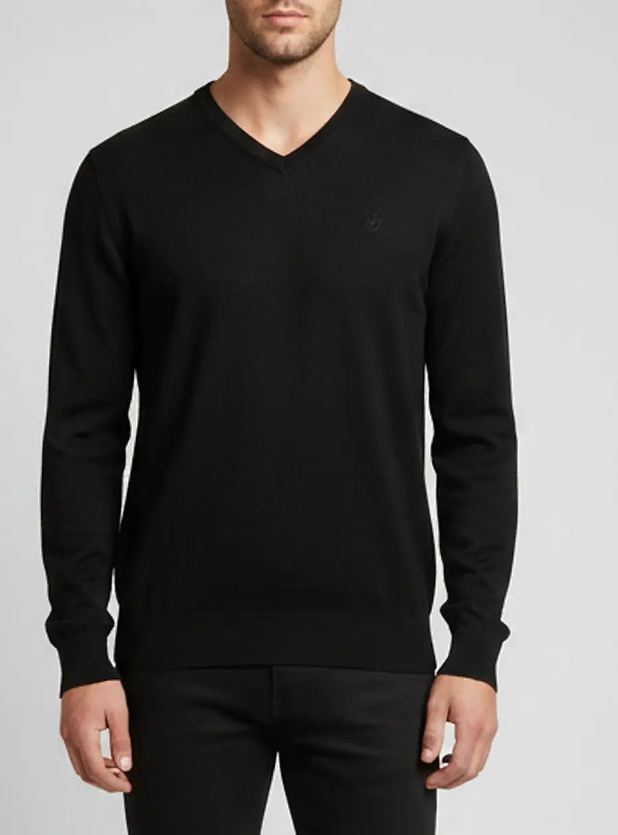 Versace Collection Black Medusa Embroidered Wool Knit Pullover M
