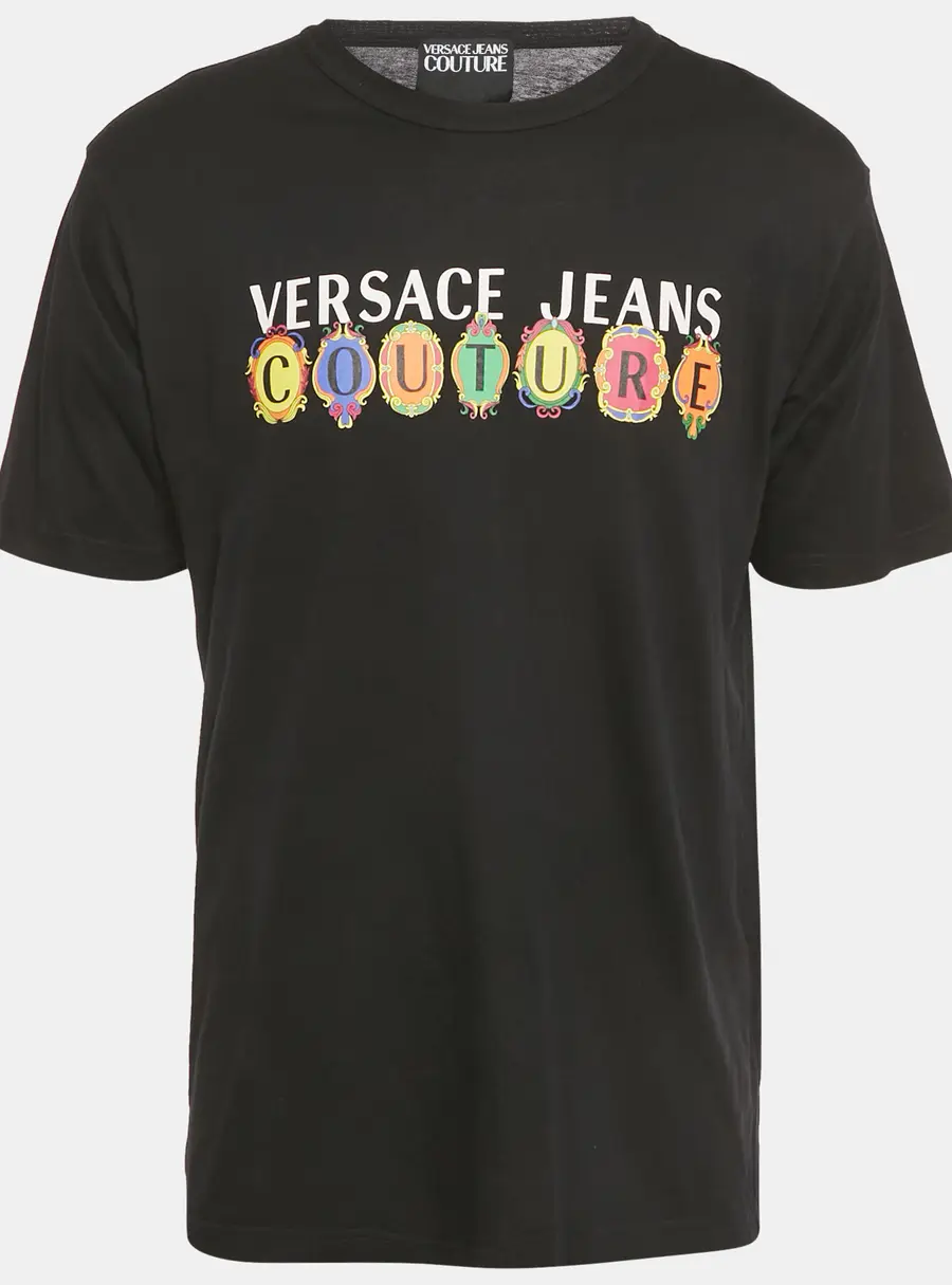 Versace Jeans Couture Black Logo Print Jersey T-Shirt XL