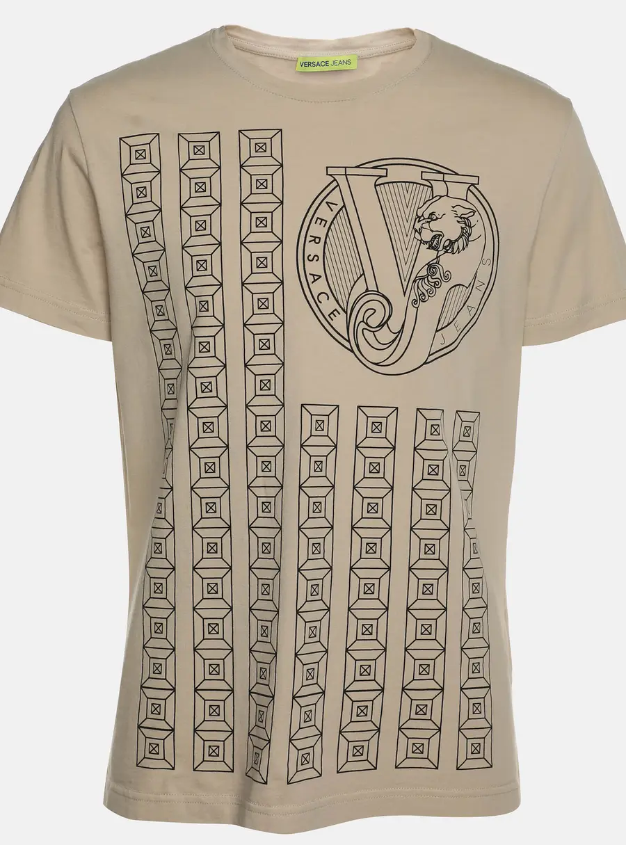 Versace Jeans Beige Cotton T-Shirt M