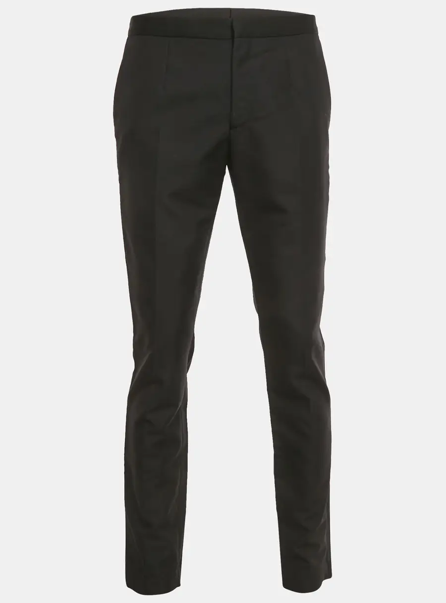 Versace Black Crepe Satin Side Trim Formal Trousers M