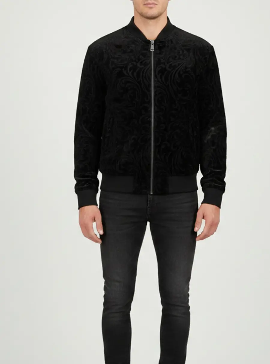 Versace Black Jacquard Baroque Jacket XL