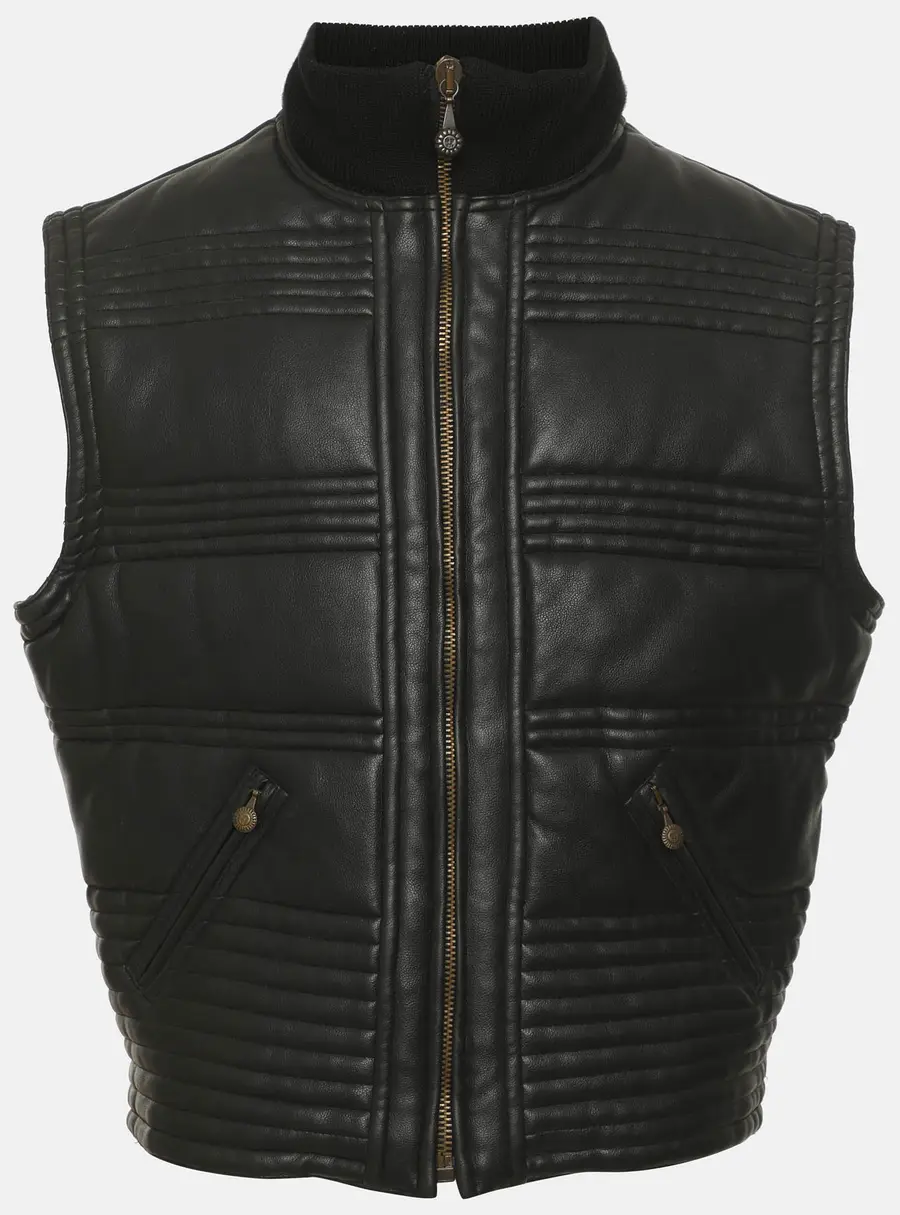 Versace Sports Black Leather Vest M