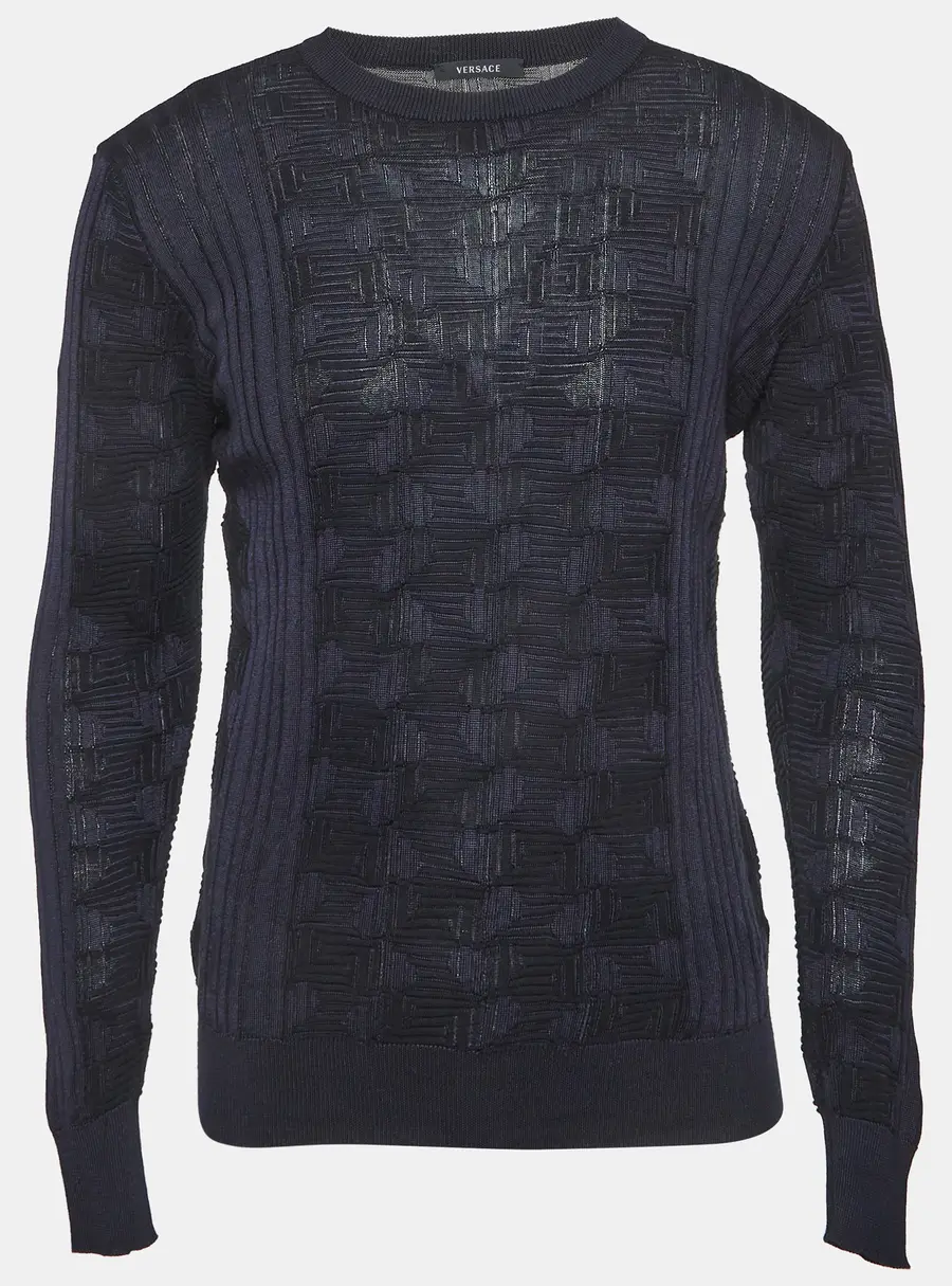 Versace Navy Blue Knit Sweatshirt M