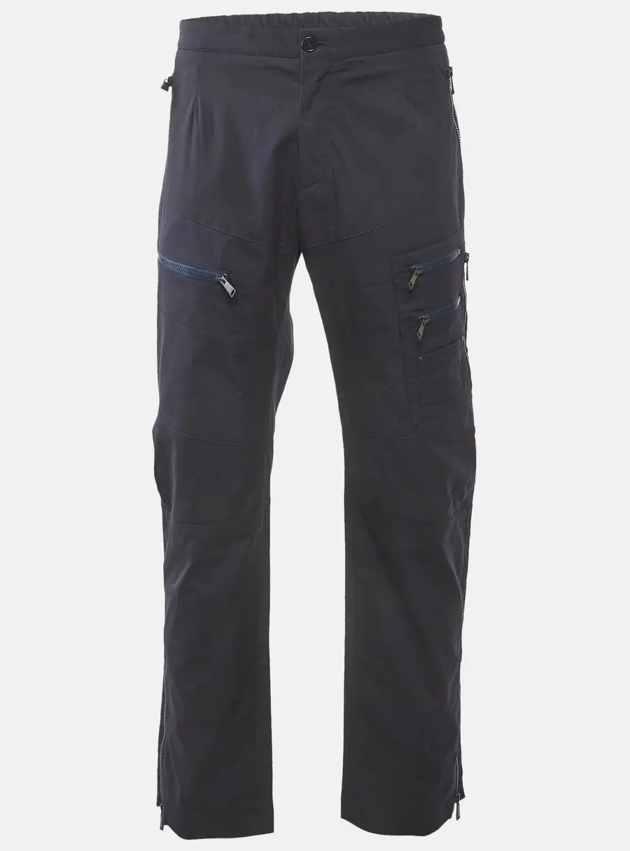 Versace Blue Cotton Zip Detail Pants XXXL
