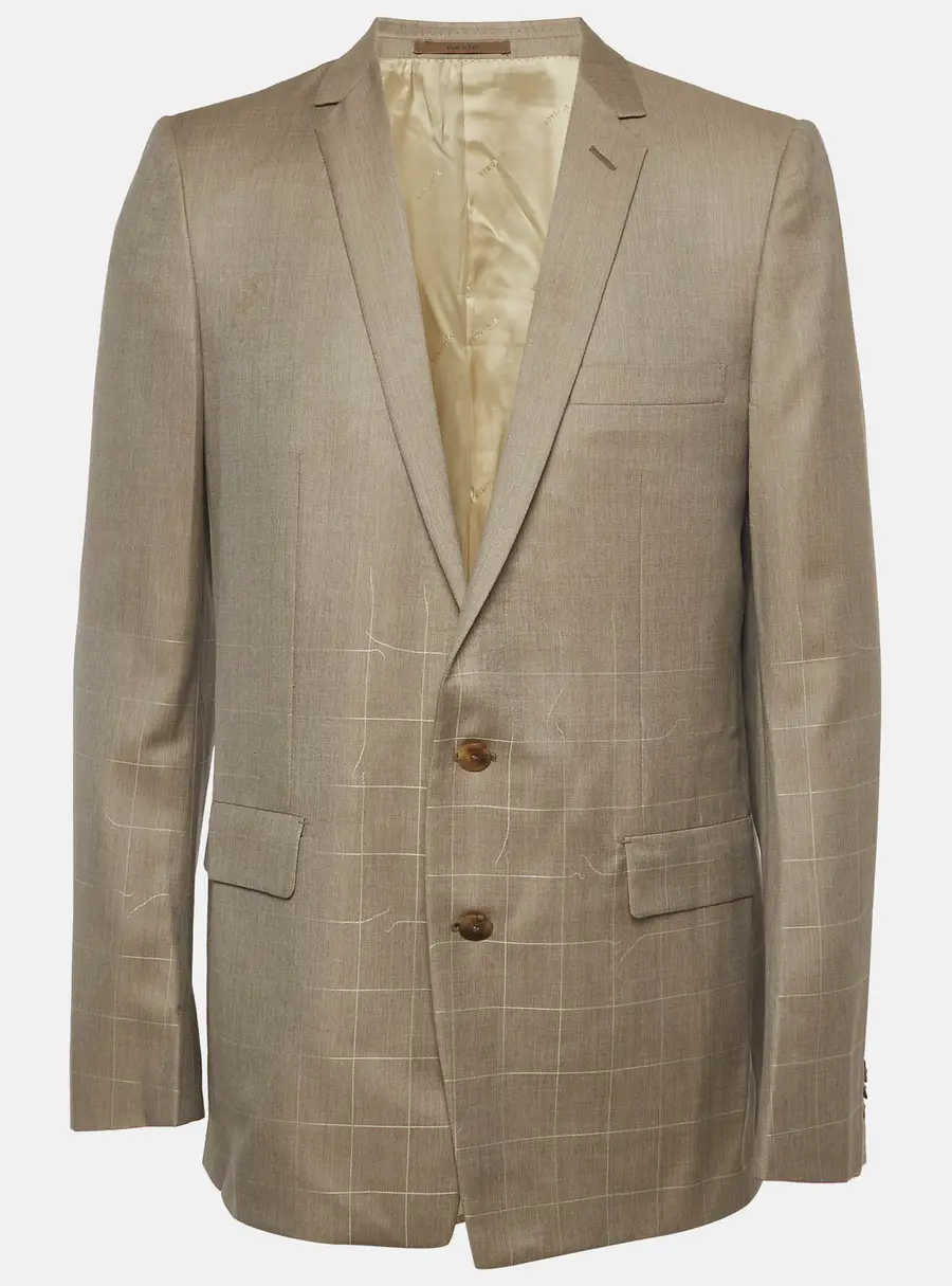 Versace Grey Cotton Buttoned Regular Fit Blazer XXL