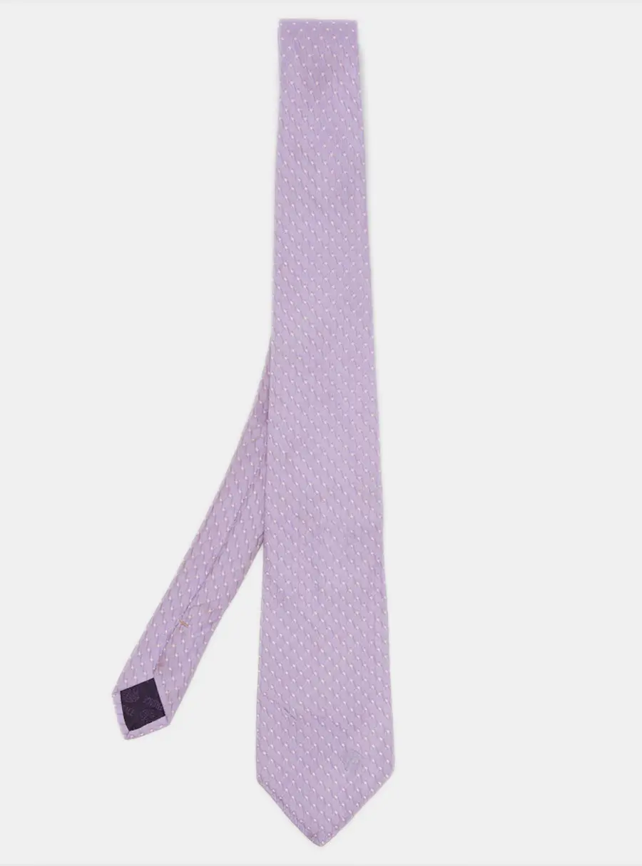 Versace Purple Geometric Pattern Silk Tie
