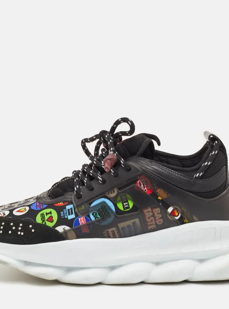 Versace Chain Reaction Size 44 Multicolor Fabric, Rubber and Suede Low Top Sneakers