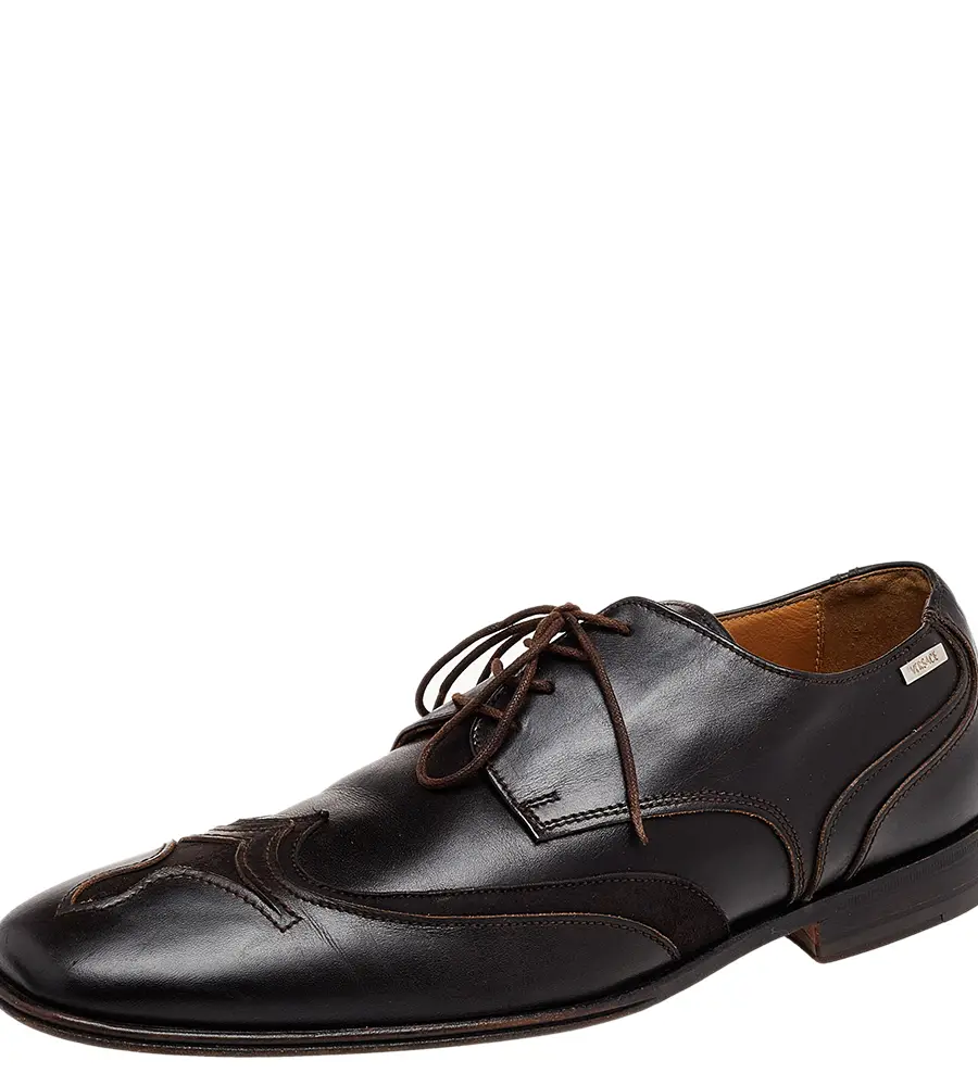 Versace Brown Leather Lace Up Derby Size 41