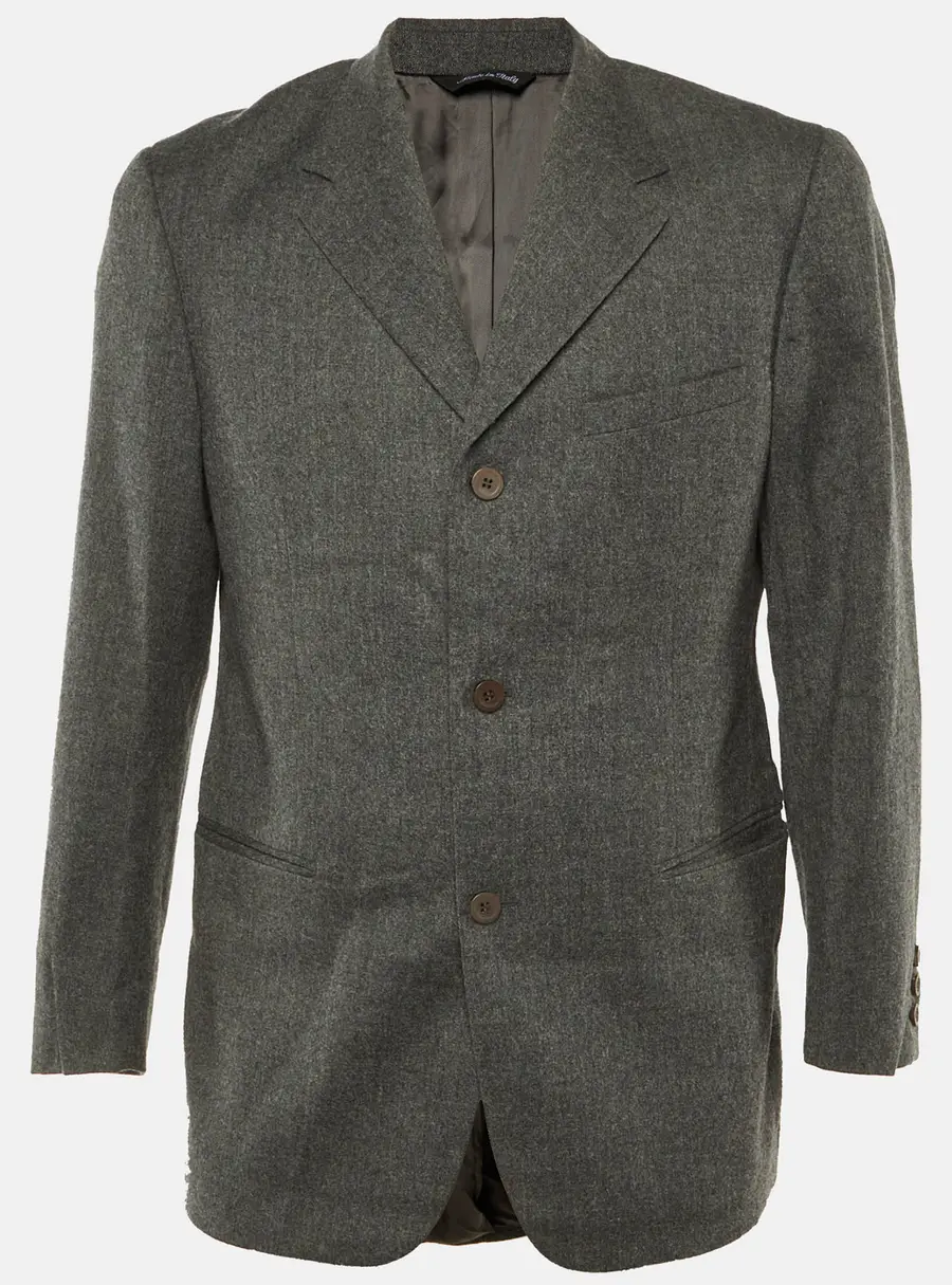 Versus Versace Grey Wool Button Front Blazer L