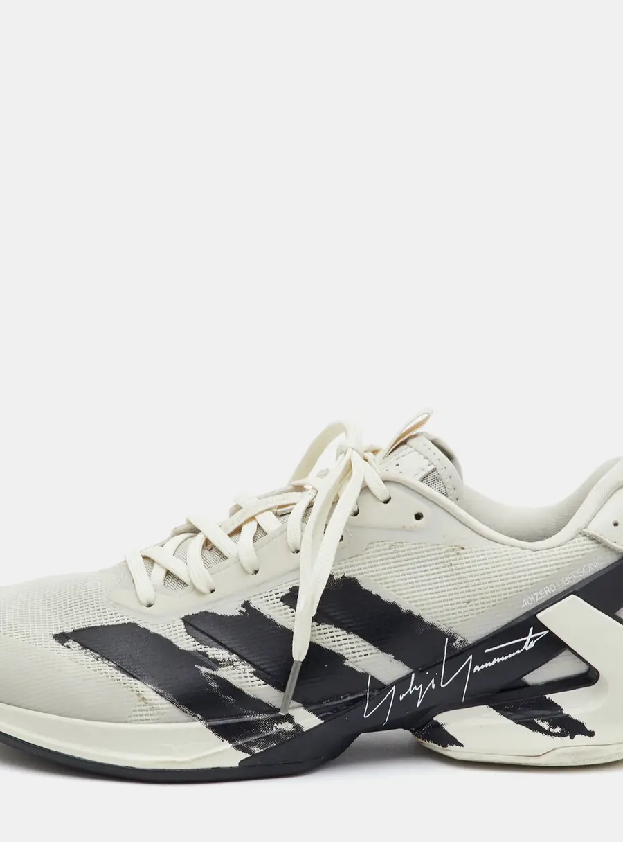 Y-3 Adidas Adizero Ubersonic 5 Orbit Size 44 Grey/Black Mesh and Rubber Lace Up Sneakers