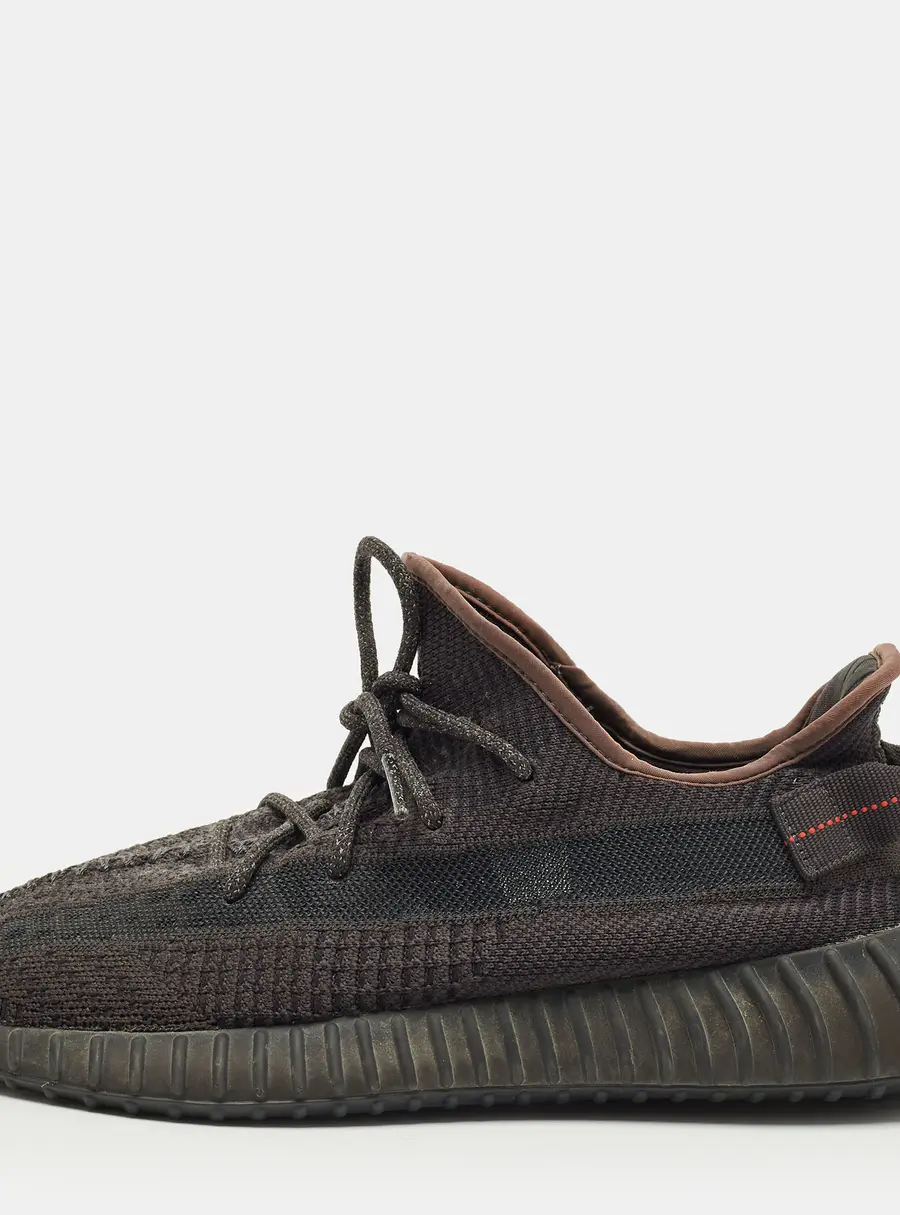 Yeezy Black Knit Fabric Boost 350 V2 Lace Up Sneakers Size 45.5