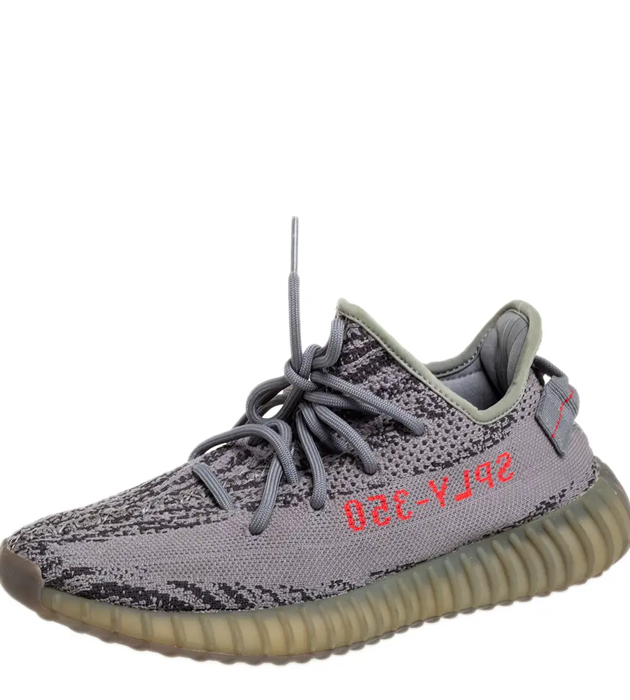 Yeezy x Adidas Grey Knit Fabric Boost 350 V2 Beluga 2.0 Sneakers Size 40 2/3