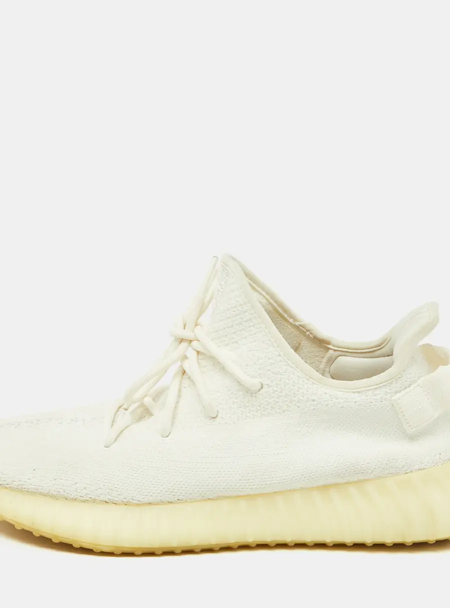 Yeezy x Adidas White Knit Fabric Boost 350 V2 Cream Sneakers Size 48