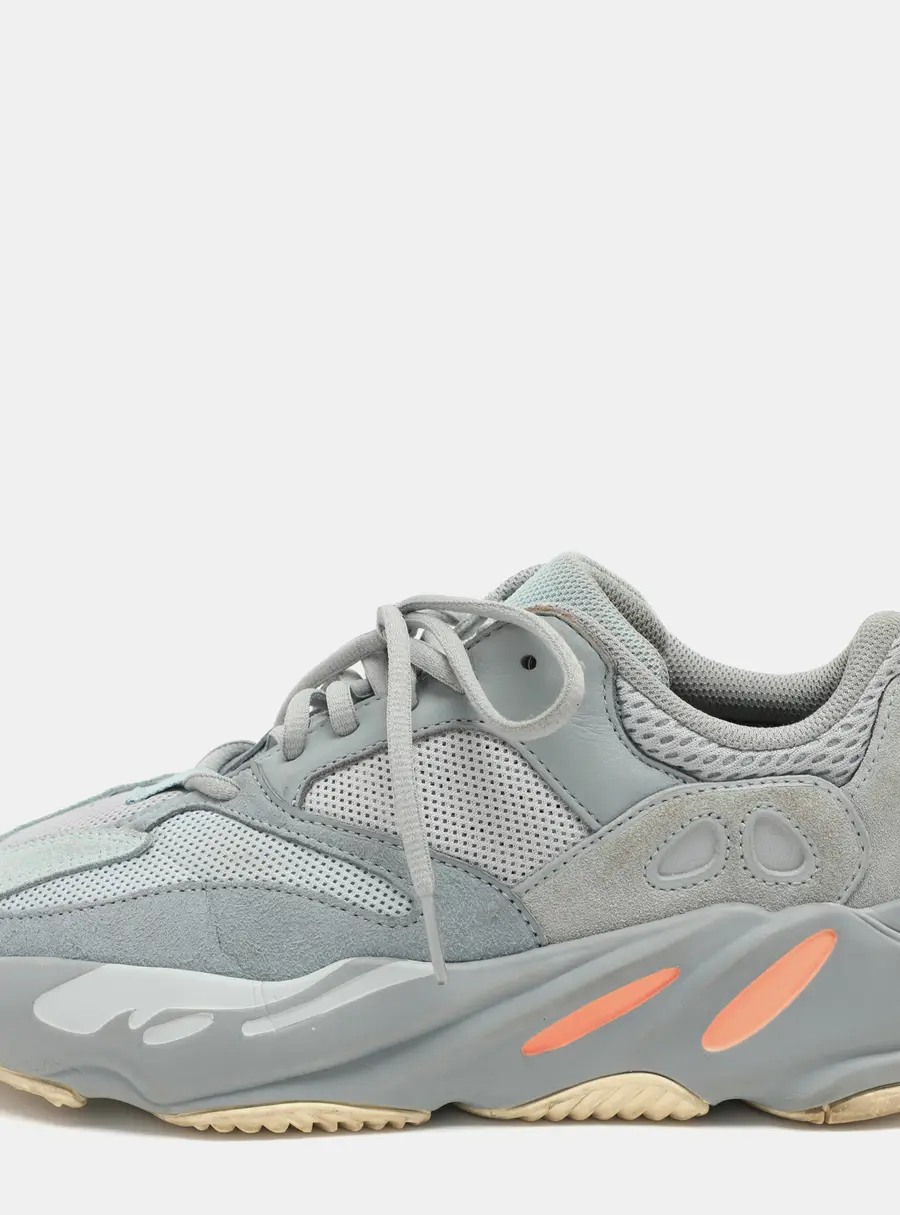 Yeezy x Adidas Grey Leather and Mesh Boost 700 'Inertia' Low Top Sneakers Size 40 2/3