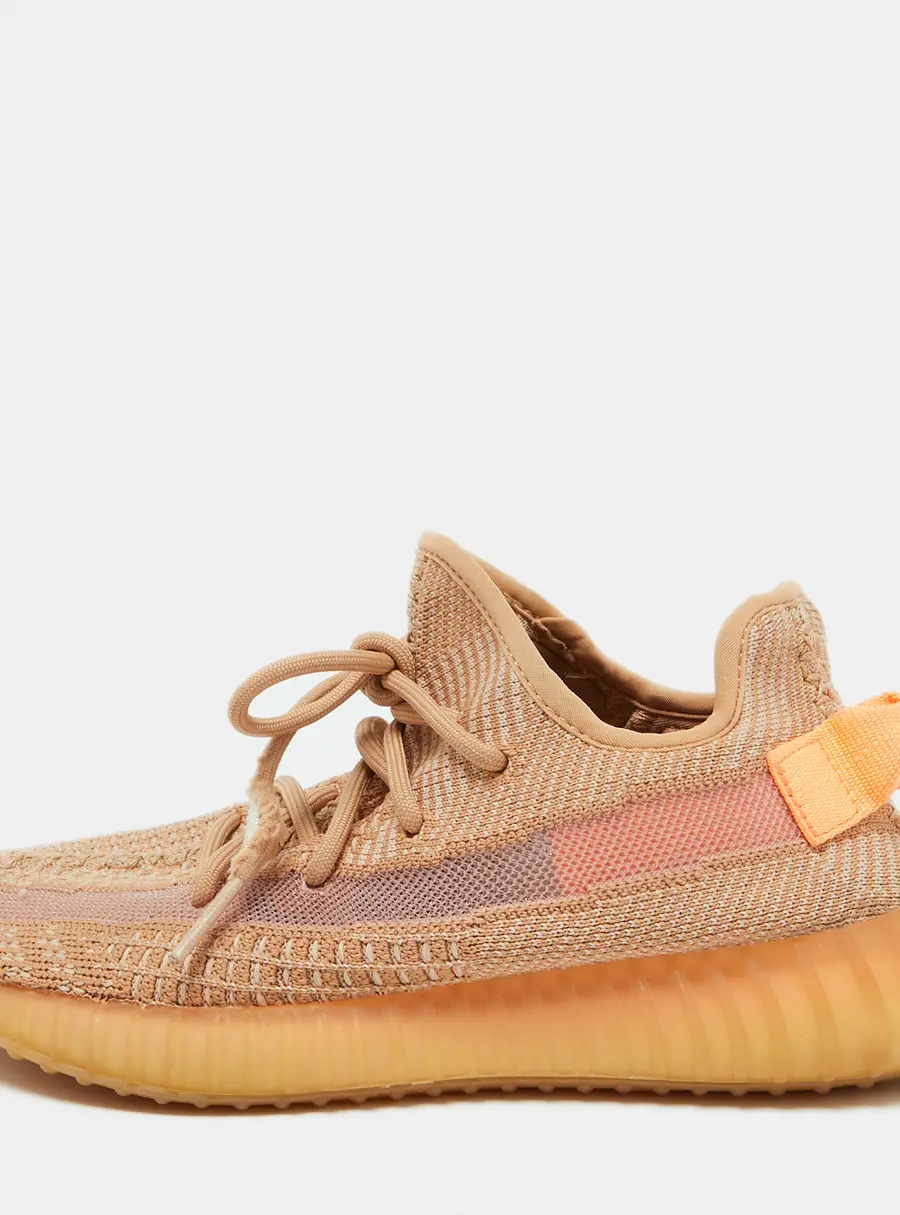 Yeezy x Adidas Orange Knit Fabric Boost 350 V2 Clay Sneakers Size 39 1/3