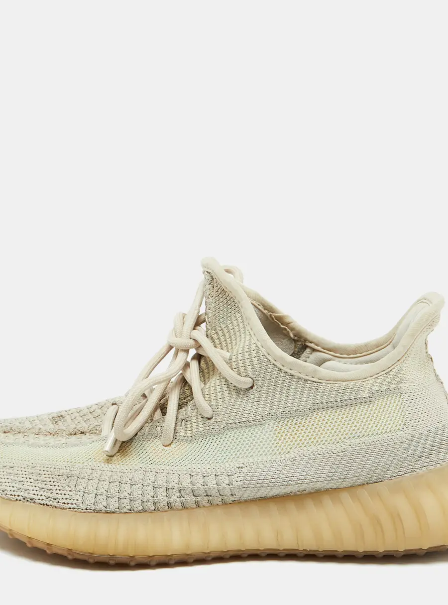 Yeezy x Adidas Cream/Grey Knit Fabric Boost 350 V2 Citrin Sneakers Size 40