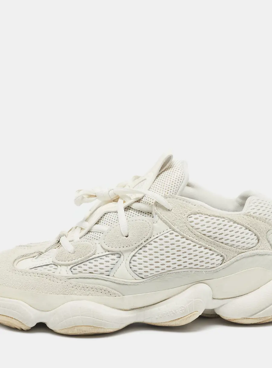 Yeezy x Adidas White Mesh And Suede Yeezy 500 Blush Sneakers Size 40