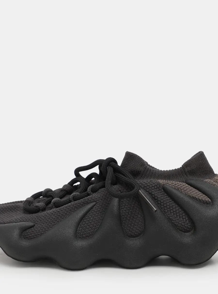 Yeezy x Adidas Black Knit Fabric 450 "Dark Slate" Low Top Sneakers Size 38.5