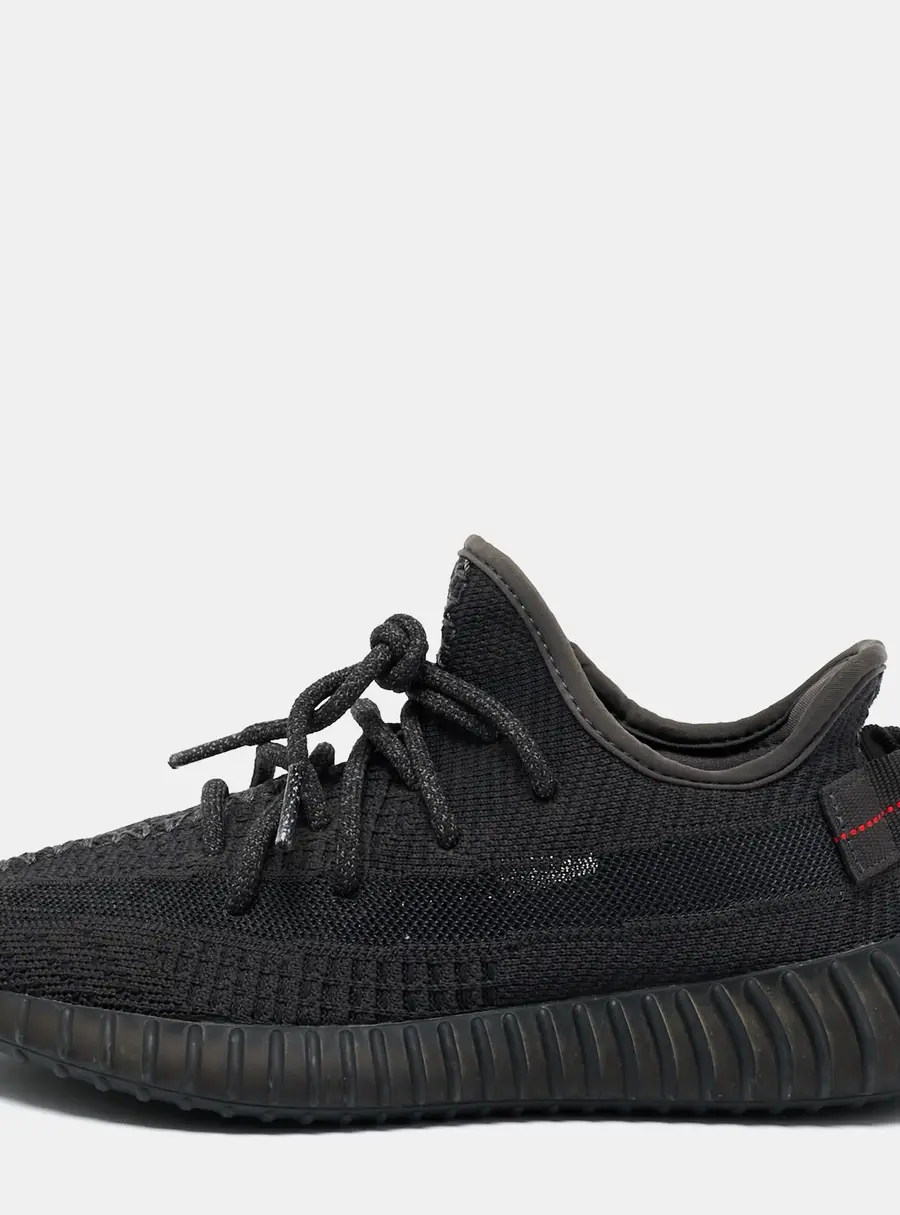 Yeezy x Adidas Black Knit Fabric Boost 350 V2 Static Black Sneakers Size 39 1/3