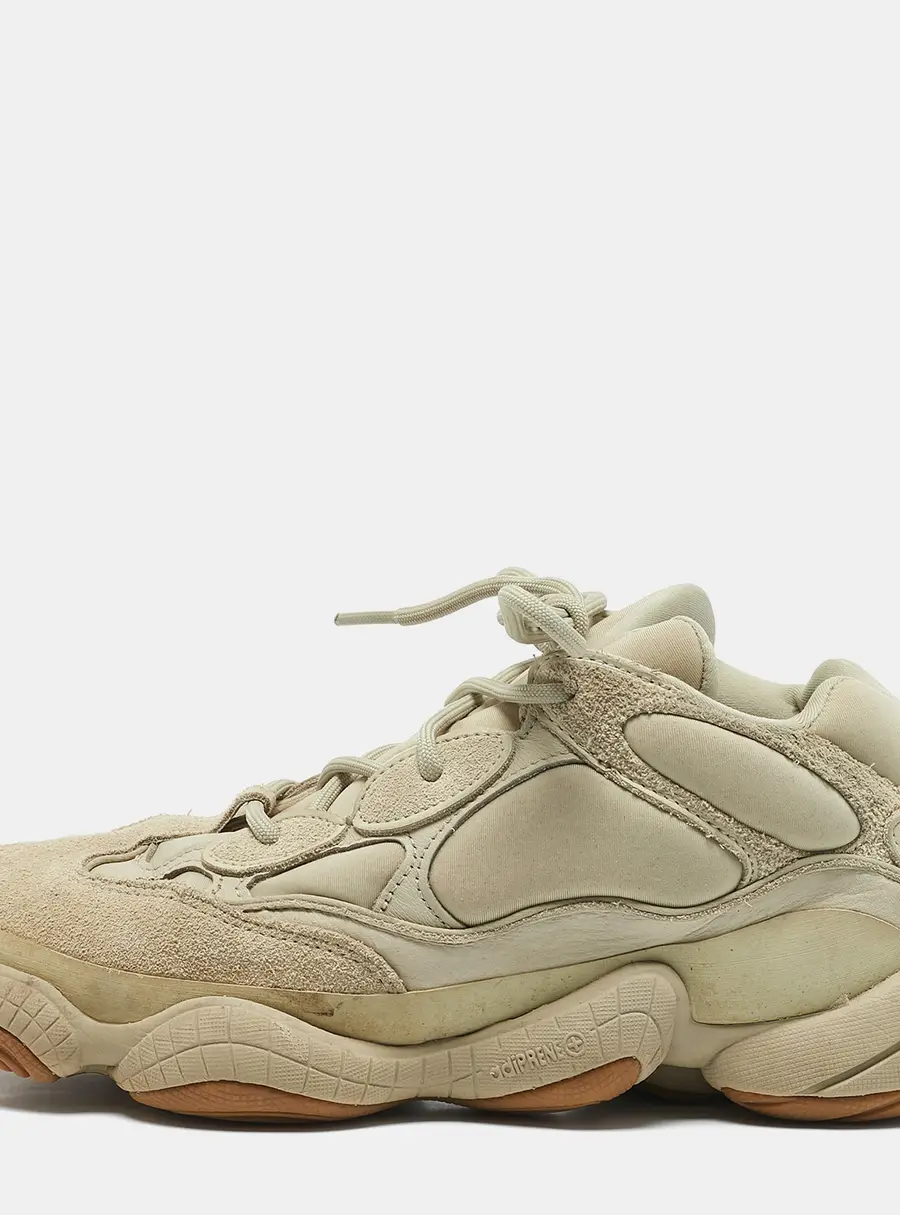 Yeezy x Adidas Yeezy 500 Size 43.5 Grey Fabric and Suede Lace Up Sneakers