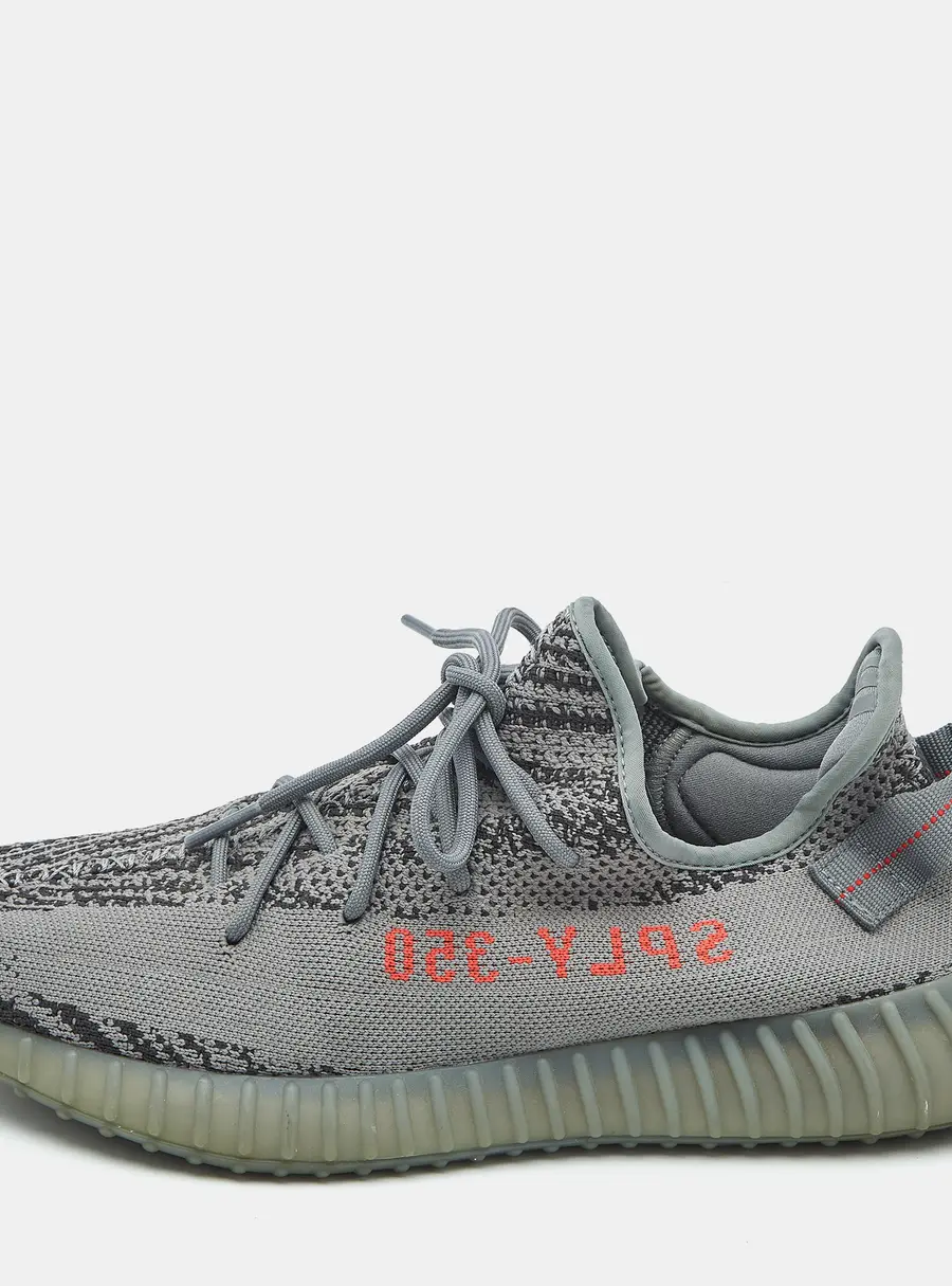 Yeezy x Adidas Grey Knit Fabric Boost 350 V2 Beluga 2.0 Sneakers Size 48