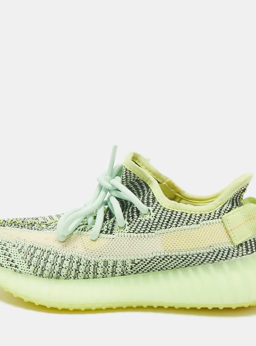 Yeezy x Adidas Neon Green Knit Fabric Boost 350 V2 Yeezreel (Reflective) Sneakers Size 36