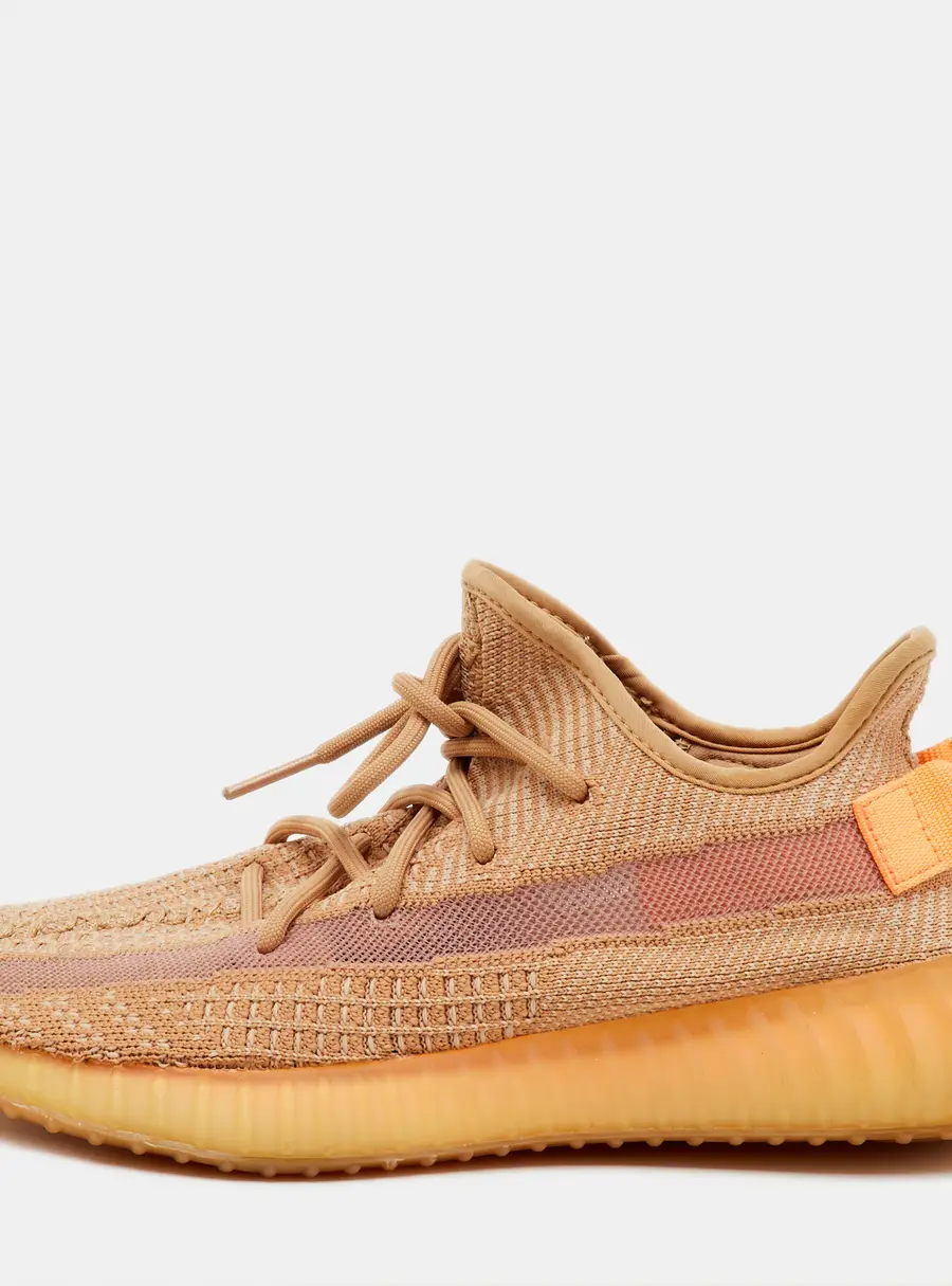 Yeezy x Adidas Light Orange Knit Fabric Boost 350 V2 Clay Sneakers Size 40 2/3