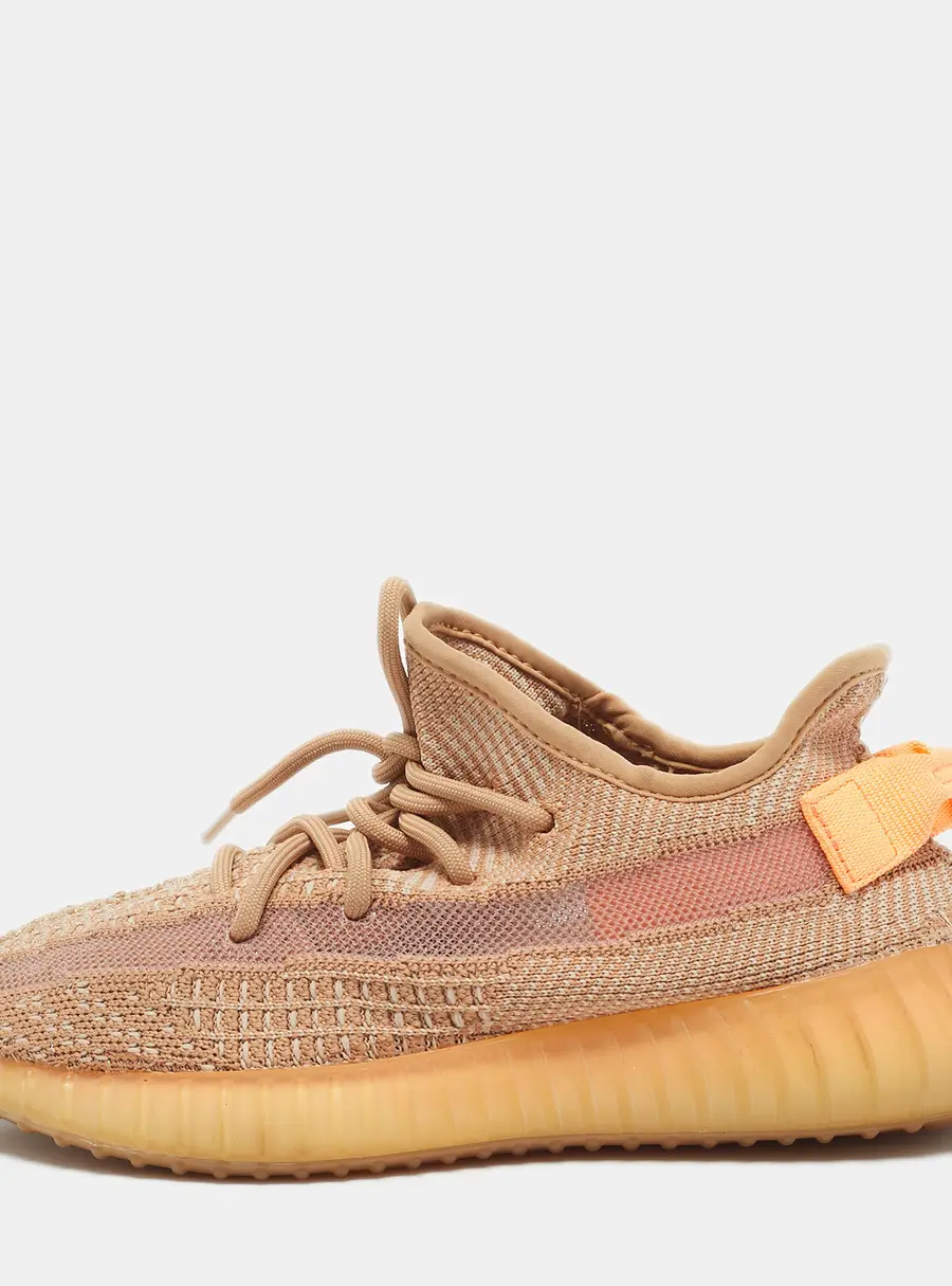 Yeezy x Adidas Orange Knit Fabric Boost 350 V2 Clay Sneakers Size 38