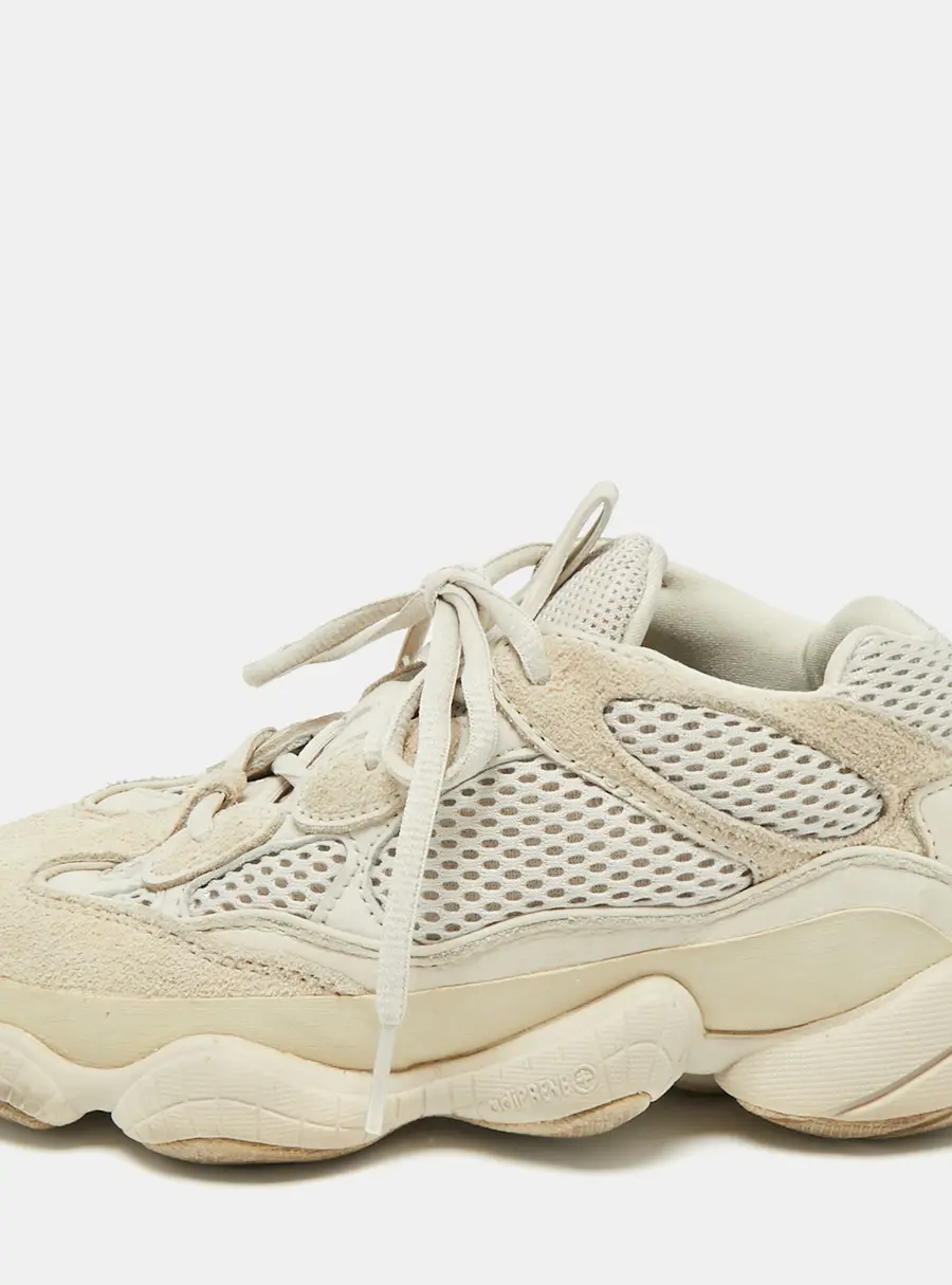 Yeezy x Adidas Yeezy 500 Size 36.5 Cream Mesh and Suede Low Top Sneakers