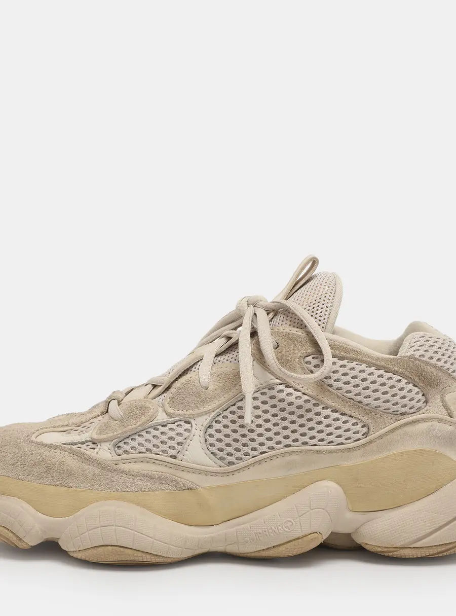 Yeezy x Adidas Grey Mesh and Suede Yeezy 500 Blush Sneakers Size 41 1/3