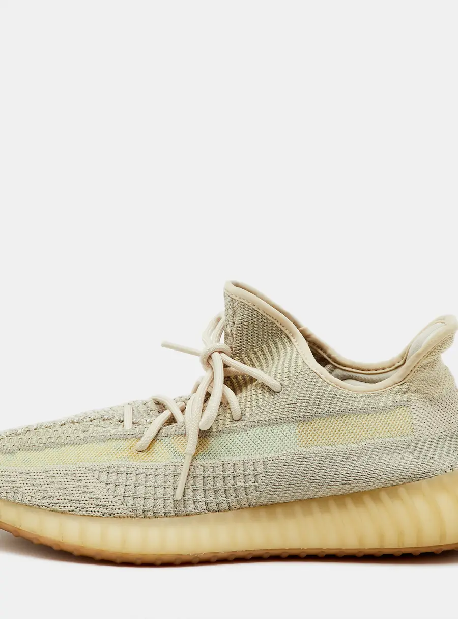 Yeezy x Adidas Grey/Cream Knit Fabric Boost 350 V2 Citrin Sneakers Size 46