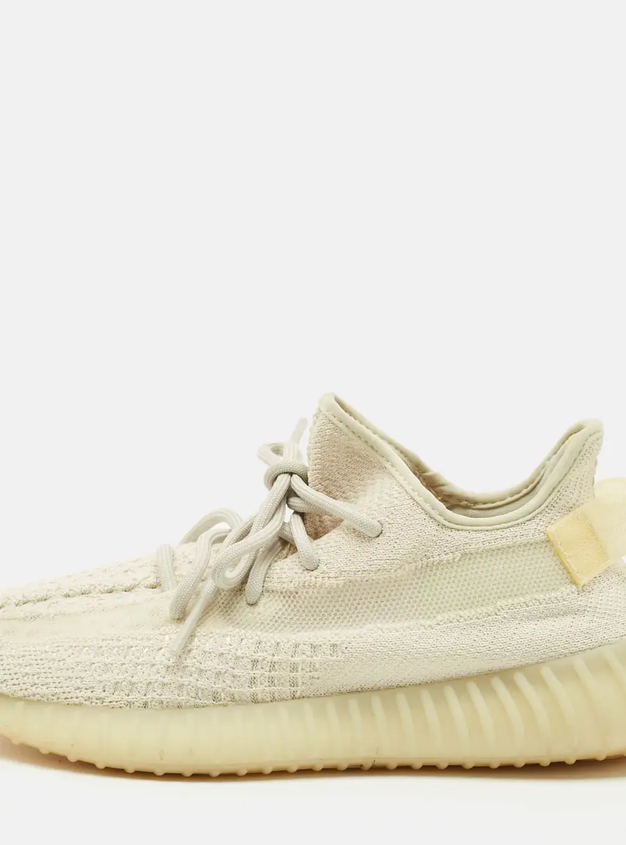 Yeezy x Adidas White Knit Fabric Boost 350 V2 Light Sneakers Size 41 1/3