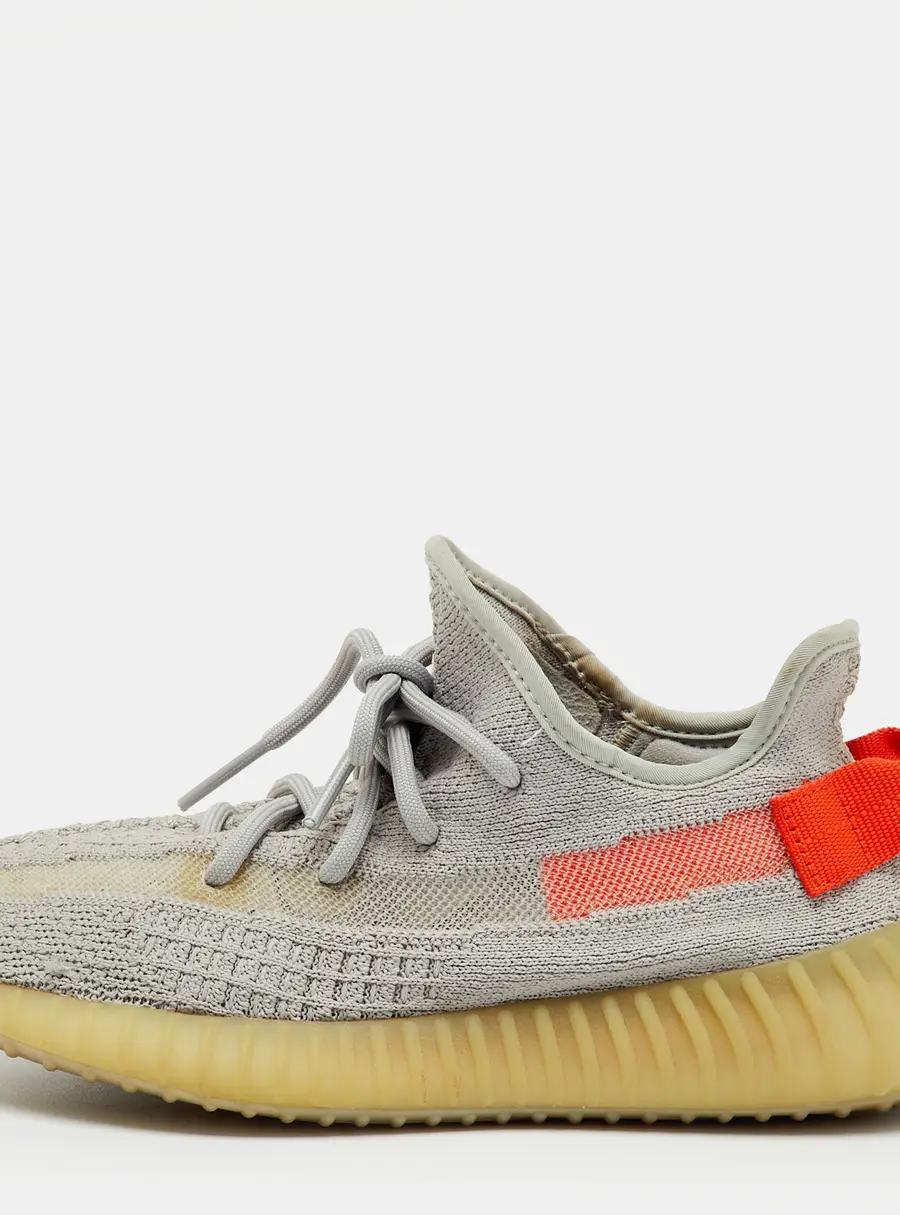 Yeezy x Adidas Grey Knit Fabric Boost 350 V2 Tail Light Sneakers Size 37 1/3