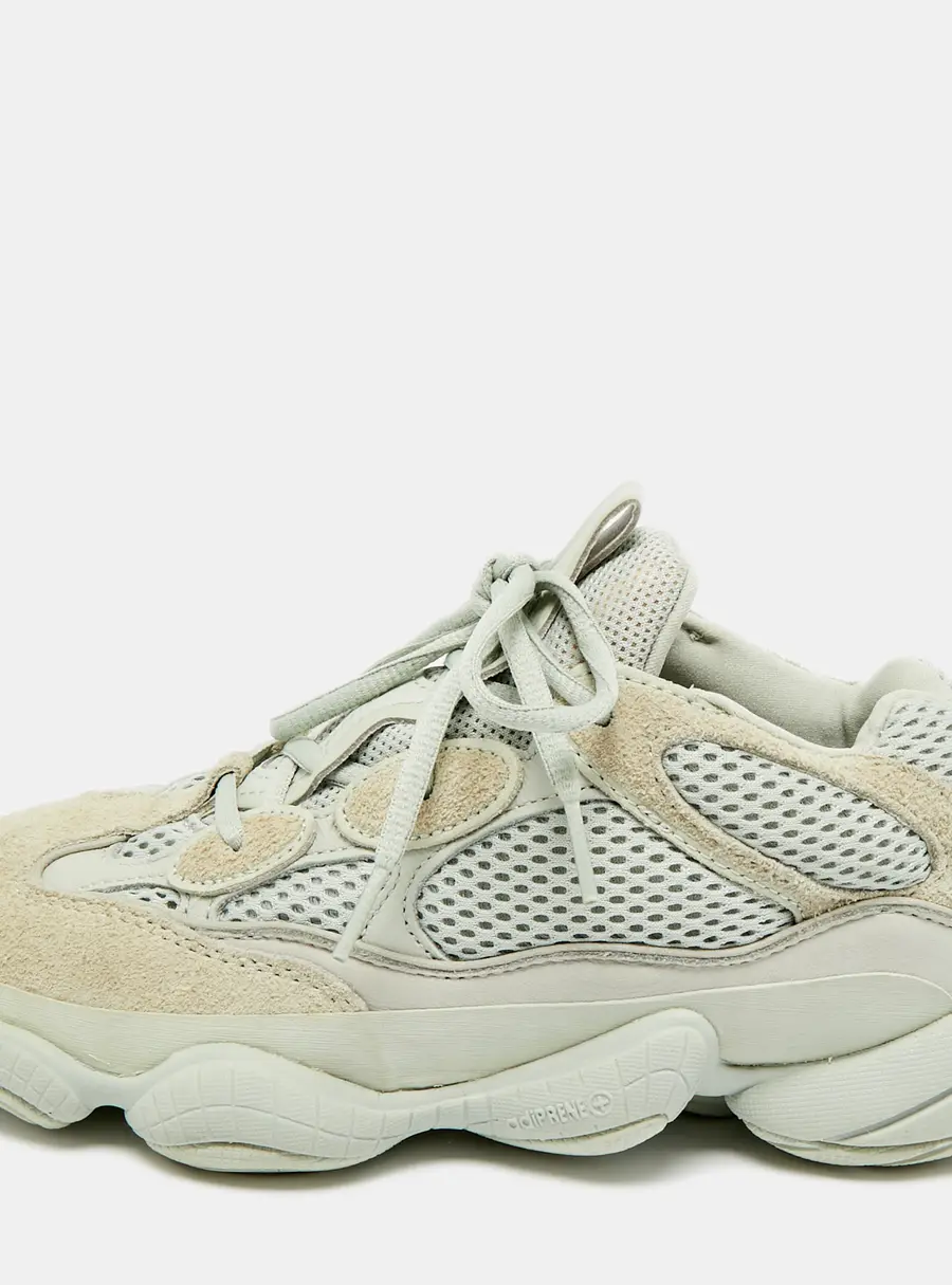Yeezy x Adidas 500 Size 38 Grey Leather, Mesh and Suede Low Top Sneakers
