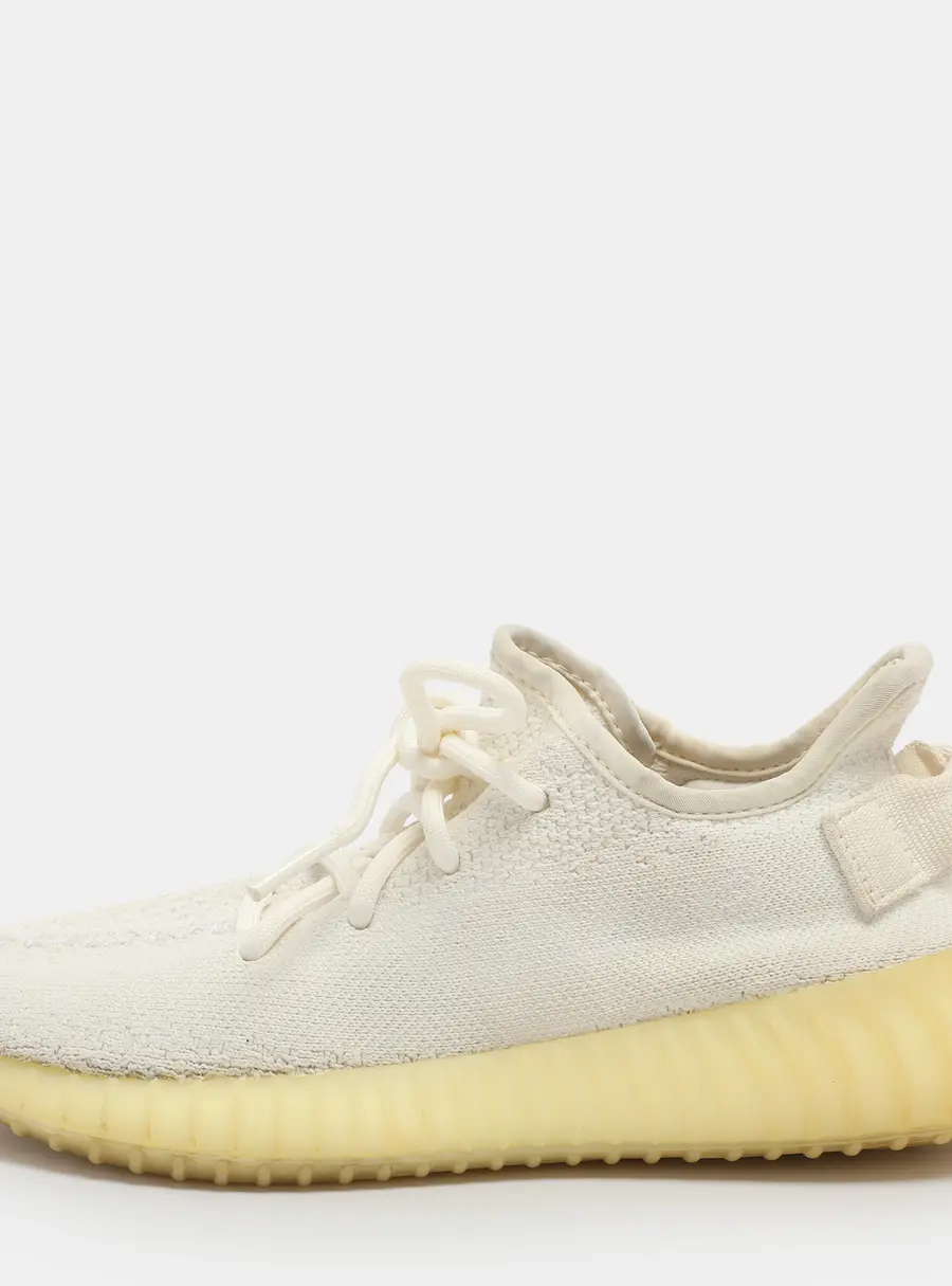 Yeezy x Adidas Boost 350 V2 Size 38 White Knit Fabric Low Top Sneakers