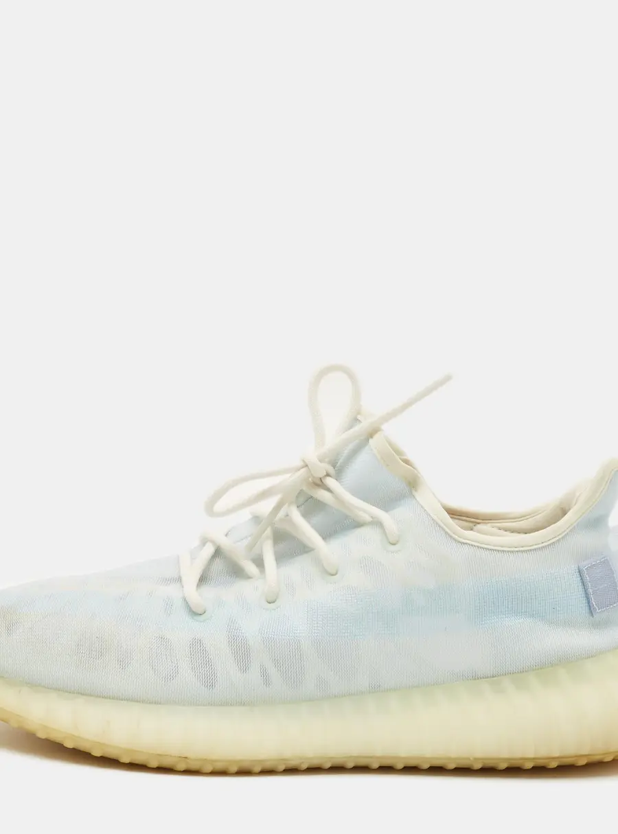 Yeezy x Adidas Boost 350 V2 Size 46.5 Blue/White Mesh Mono Ice Lace Up Sneakers