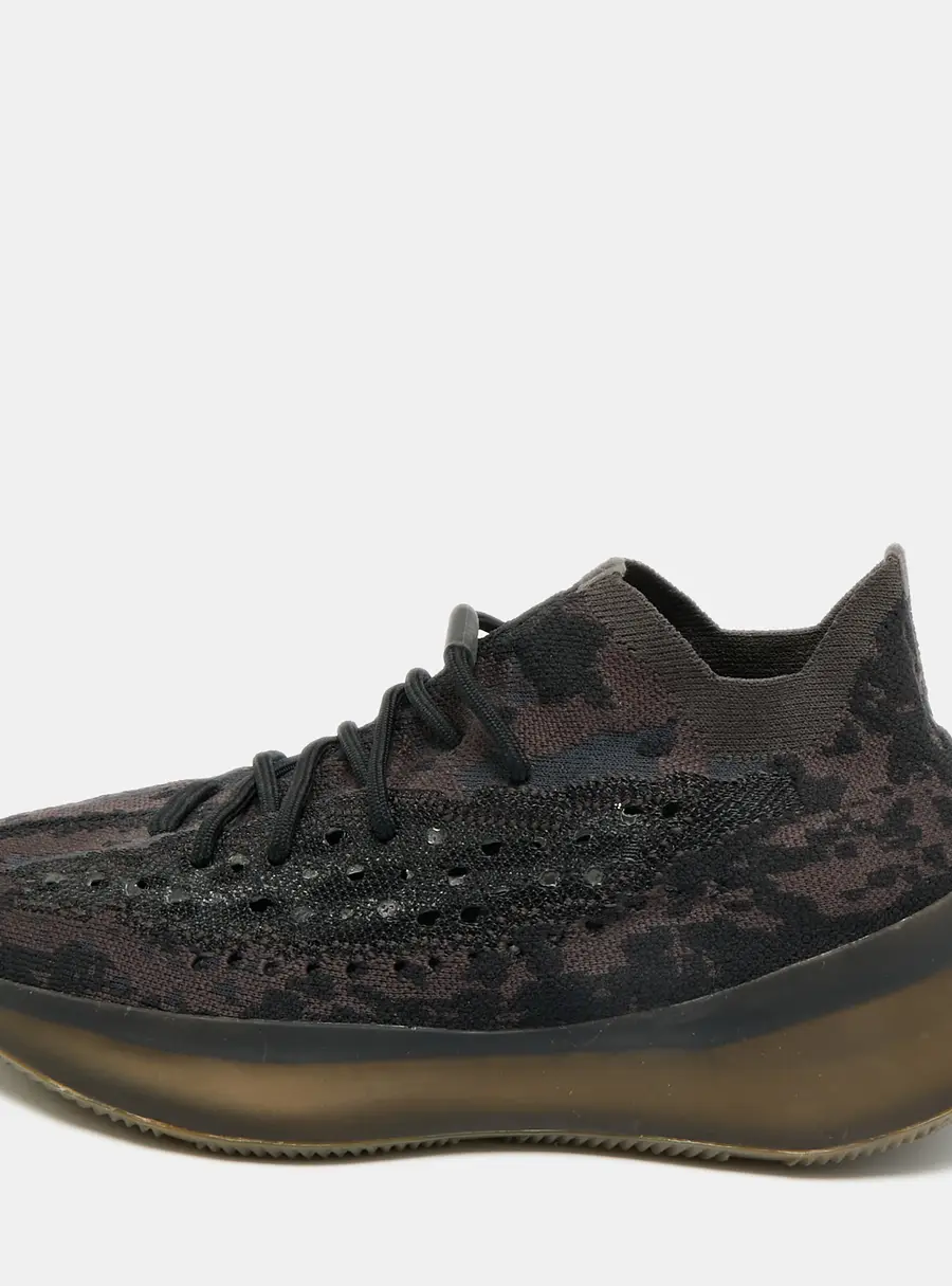 Yeezy x Adidas Boost 380 Size 44.5 Black/Brown Knit Fabric Onyx RF Low Top Sneakers