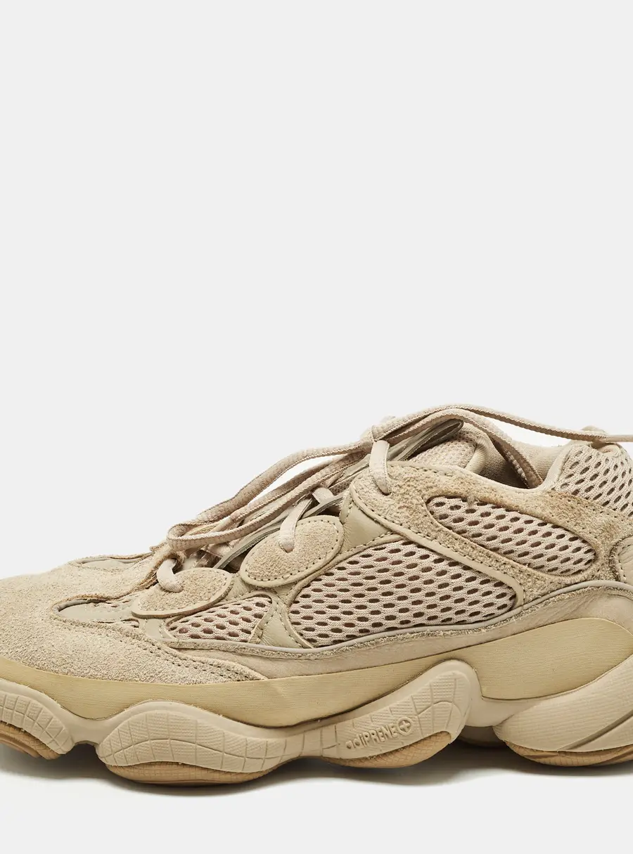 Yeezy x Adidas 500 'Soft Vision Size 40 Beige Fabric and Suede Lace Up Sneakers
