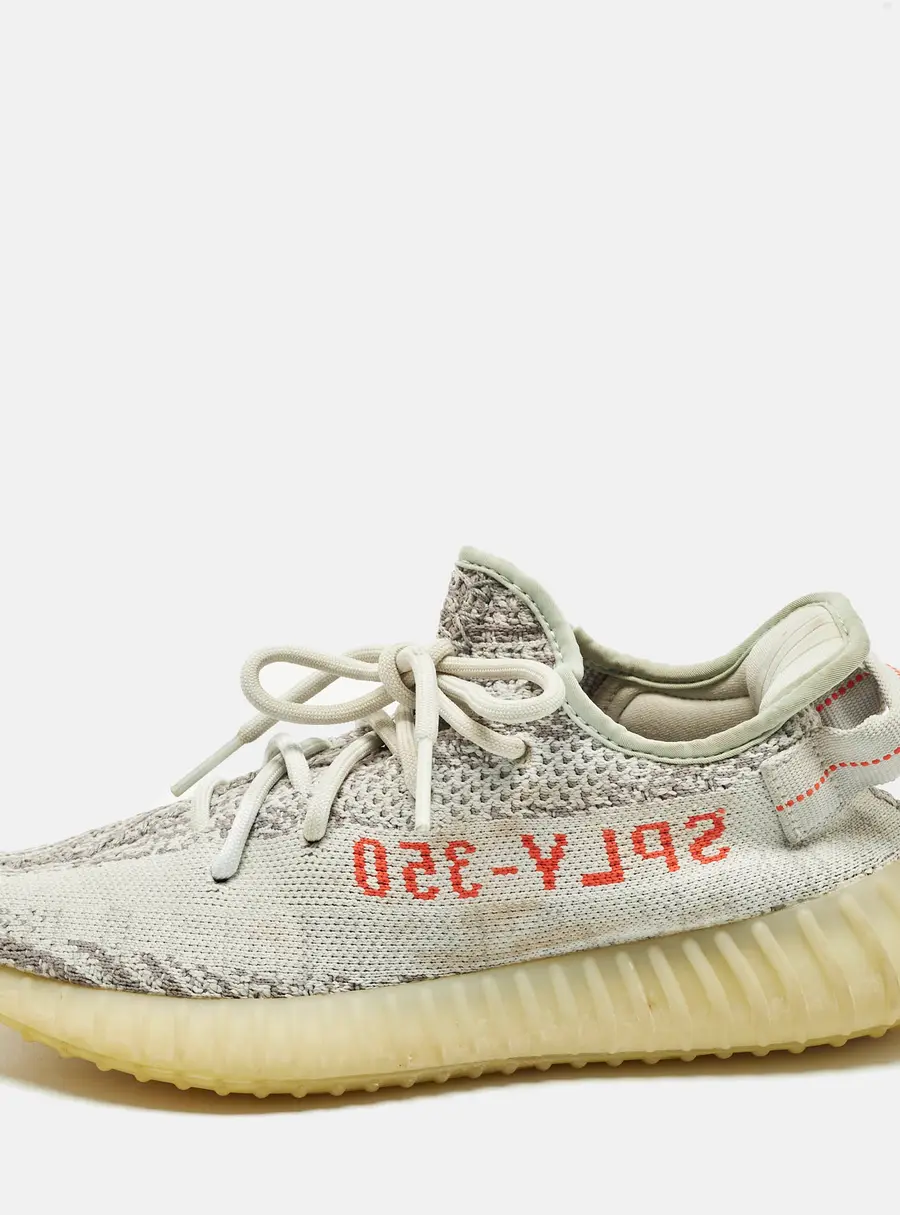 Yeezy x Adidas Boost 350 V2 Blue Tint Size 40 Light Blue/Grey Knit Fabric Sneakers
