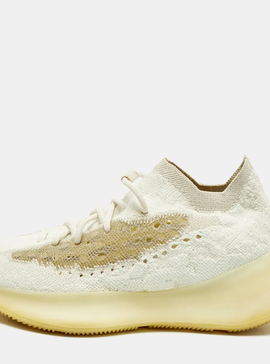 Yeezy x Adidas Boost 380 Size 40 White Knit Fabric Lace Up Sneakers