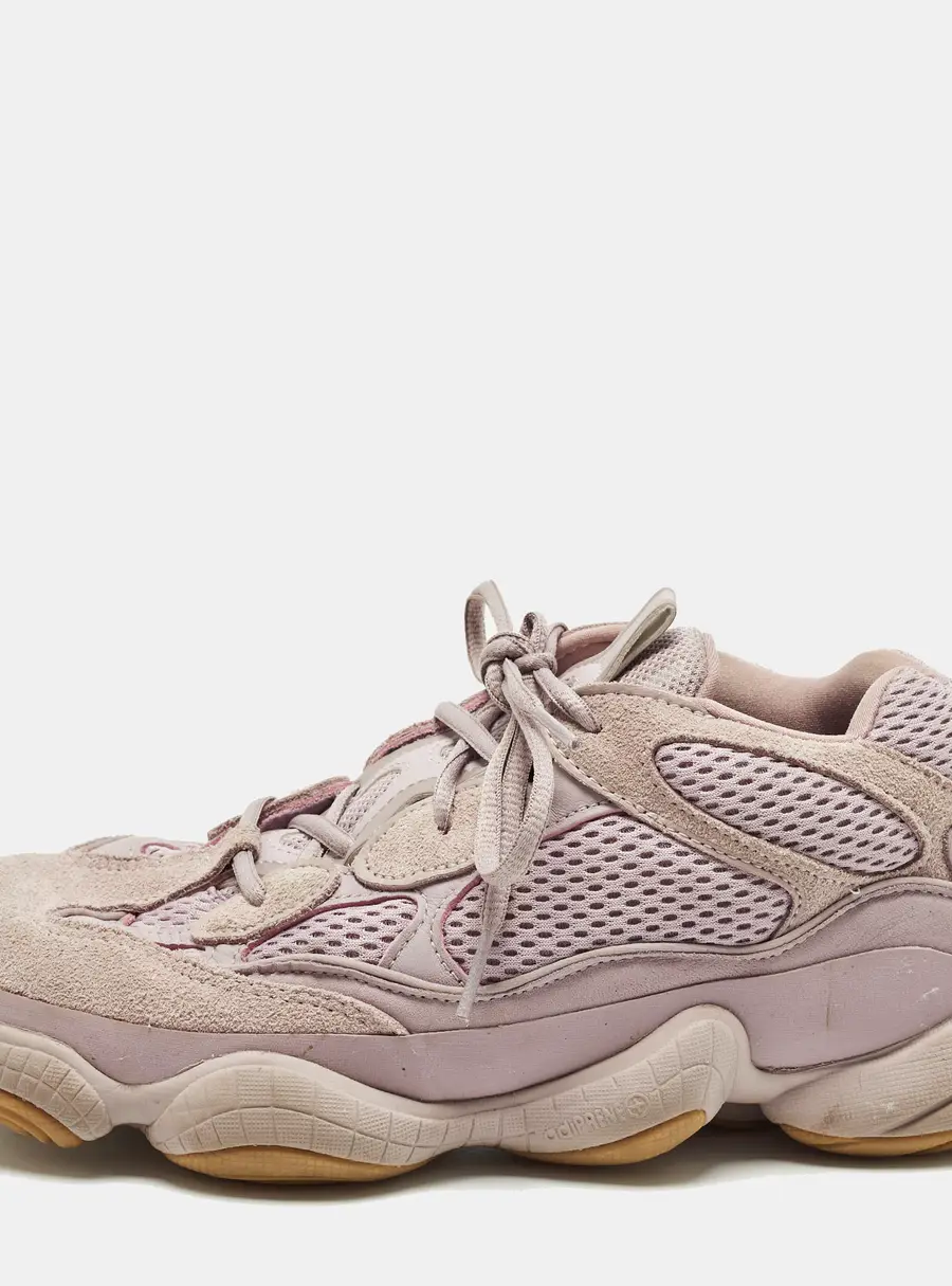 Yeezy x Adidas 500 'Soft Vision Size 42.5 Purple Fabric and Suede Lace Up Sneakers