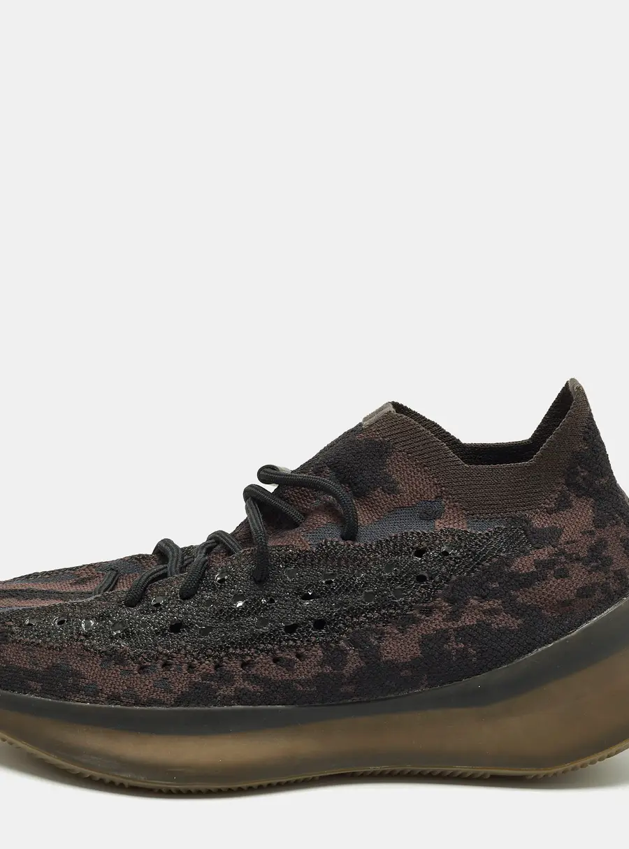 Yeezy x Adidas Boost 380 Size 44 Black/Brown Knit Fabric Low Top Sneakers