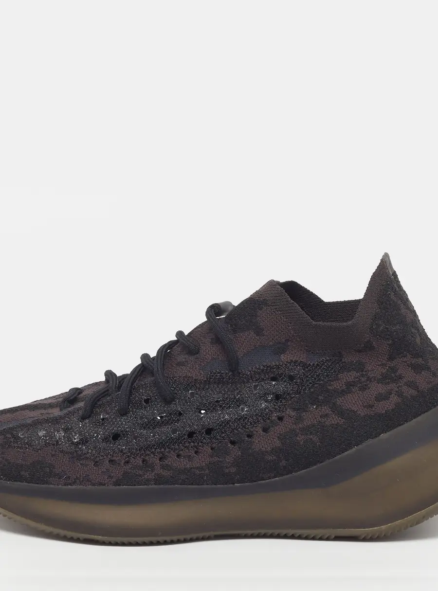 Yeezy x Adidas Boost 380 Onyx Size 46 Black/Brown Knit Fabric Low Top Sneakers