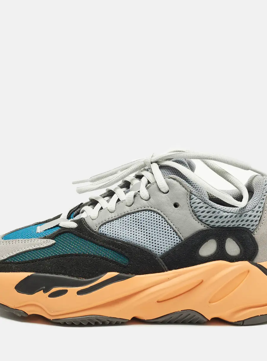 Yeezy x Adidas Boost 700 Wash Orange Size 39 1/3 Multicolor Mesh and Suede Low Top Sneakers