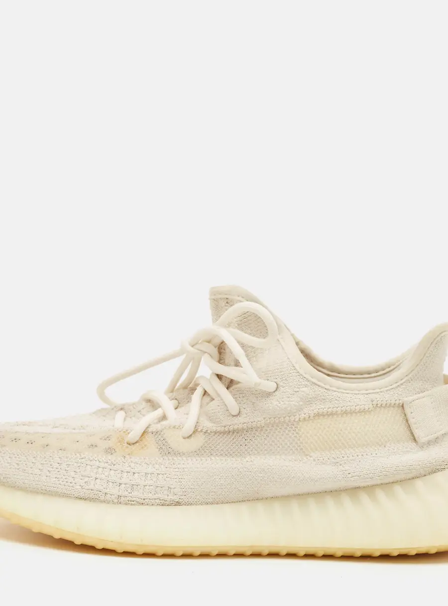 Yeezy x Adidas Boost 350 V2 Size 42.5 Cream Knit Fabric Low Top Sneakers