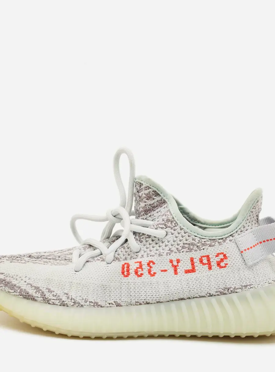 Yeezy x Adidas Boost 350 V2 Blue Tint Size 37 1/3 Blue/Grey Knit Fabric Low Top Sneakers