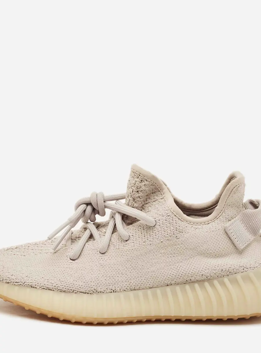 Yeezy x Adidas Boost 350 V2 Sesame Size 38 Grey Knit Fabric Low Top Sneakers