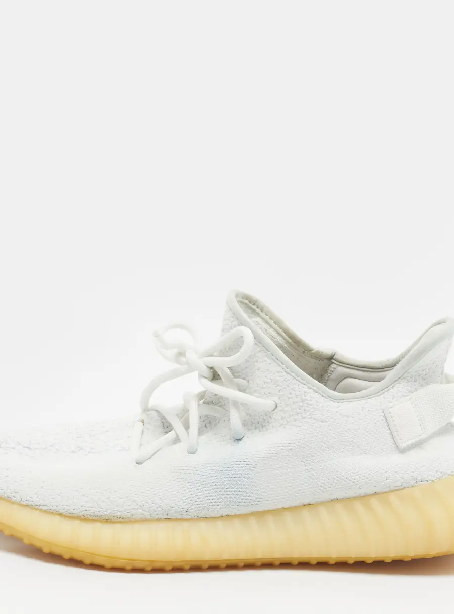 Yeezy x Adidas Boost 350 V2 Triple Size 43.5 White Knit Fabric Low Top Sneakers