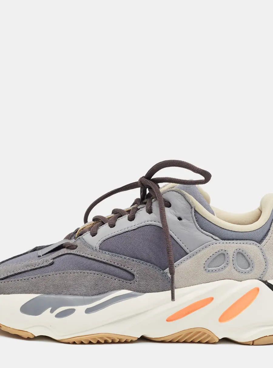 Yeezy x Adidas Boost 700 Size 40.5 Multicolor Canvas and Suede Lace Up Sneakers